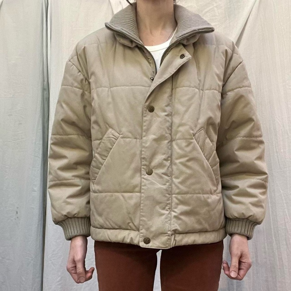 Beige Tan Quilted Chore Coat‎ by Mulberry Street Size S